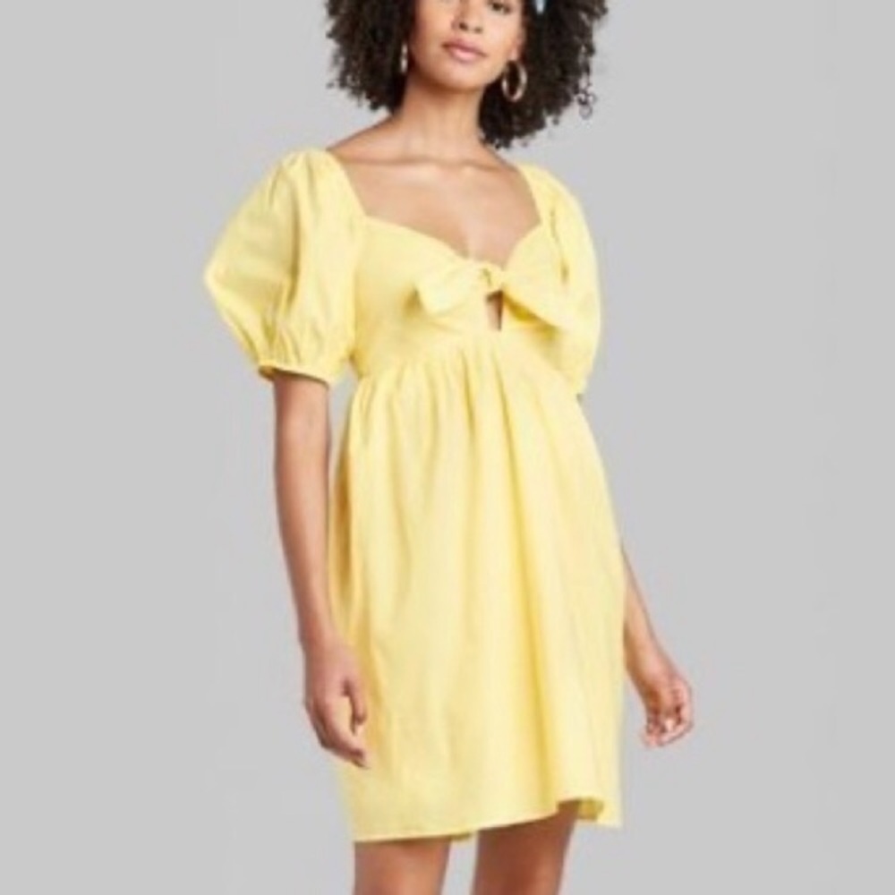 Wild Fable Yellow Puff Sleeve Dress